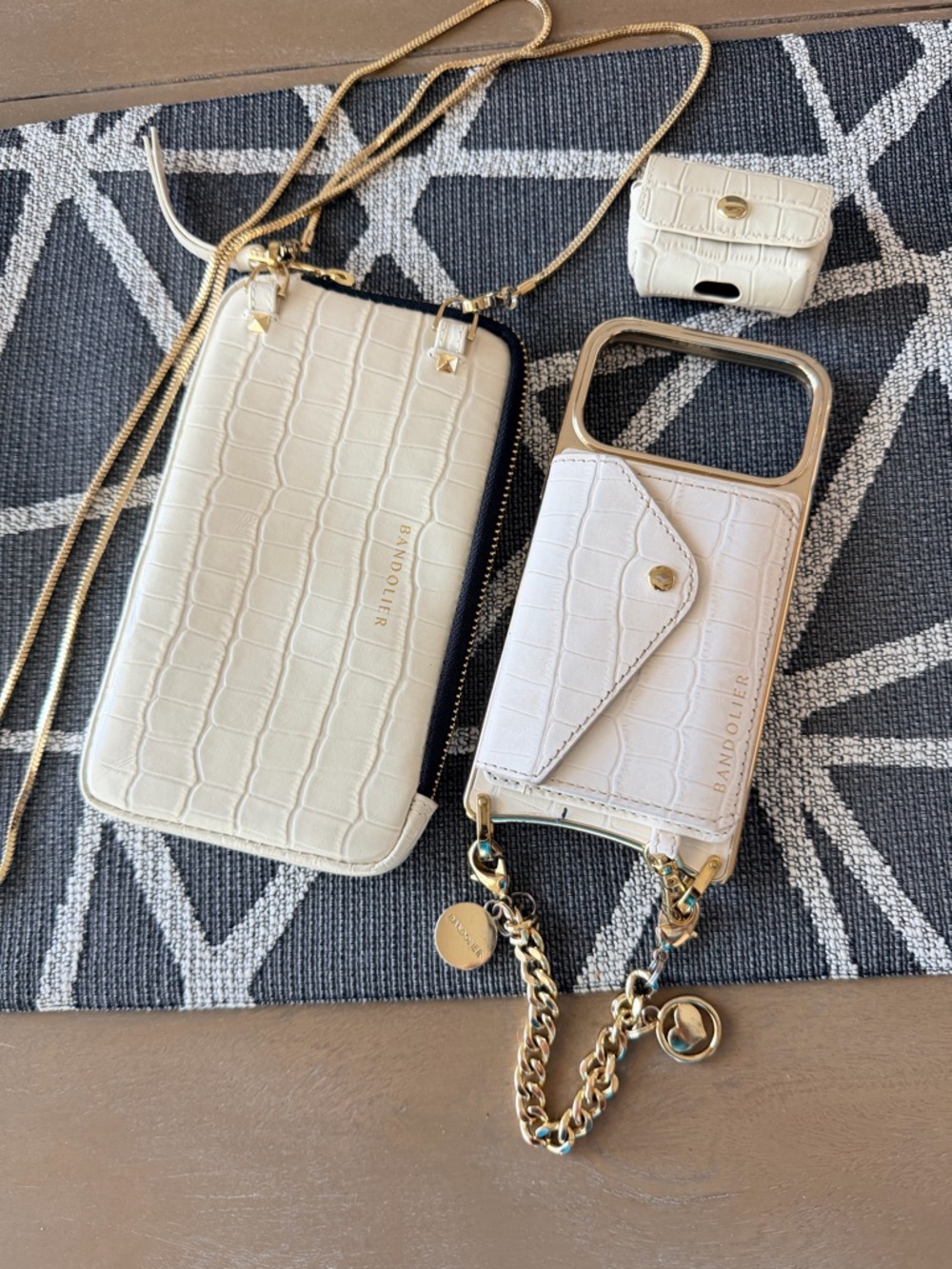 EUC BANDOLIER Remi Chain Magnet Wallet Crossbody Case iPhone 17 Pro Max BUNDLE